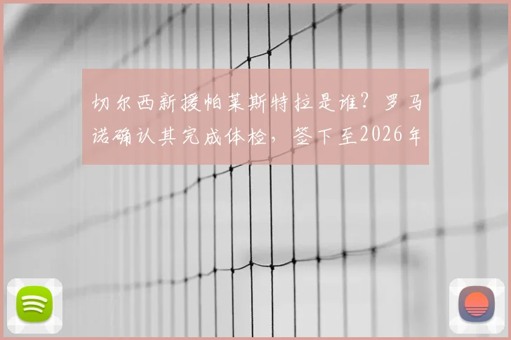 切尔西新援帕莱斯特拉是谁？罗马诺确认其完成体检，签下至2026年长约细节解读